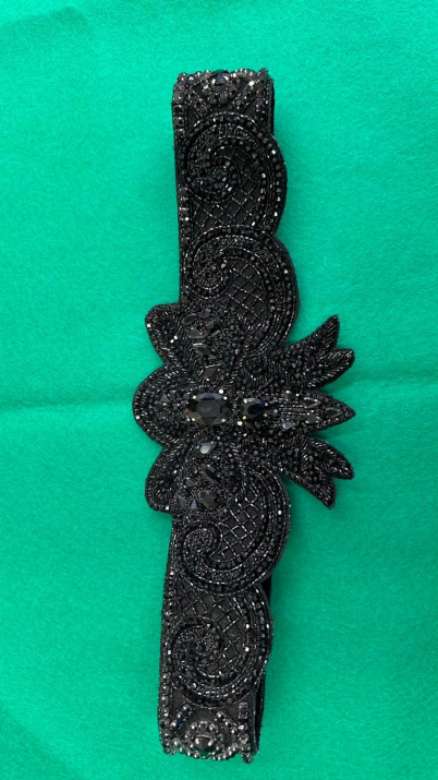 Black Dahlia Crystal Belt - Luxe Beaded Statement Piece