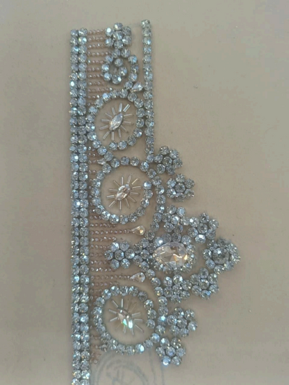 Champagne Lace Crystal Belt - Bridal Elegance Statement Piece