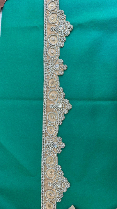 Champagne Lace Crystal Belt - Bridal Elegance Statement Piece