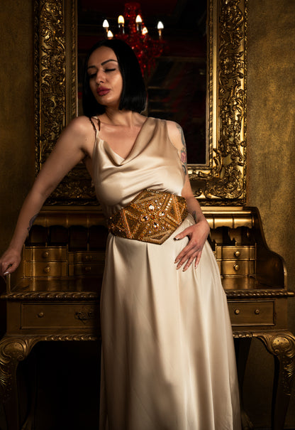 Art Deco Moonstone Belt - Vintage-Inspired Crystal Masterpiece