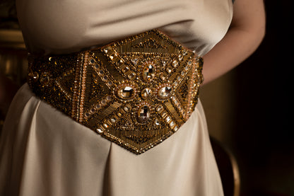 Art Deco Moonstone Belt - Vintage-Inspired Crystal Masterpiece