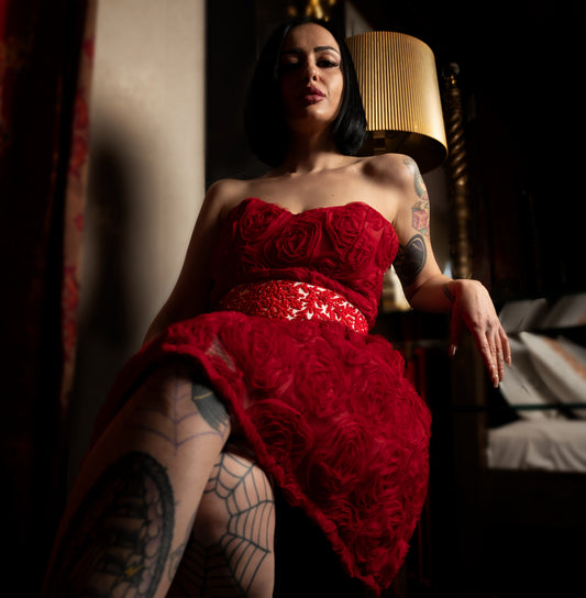 Ruby Romance Belt - Garland of Passion Beaded Sash