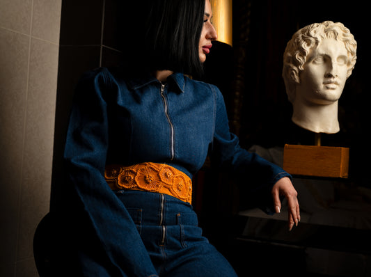 Golden Sunshine Belt - Radiant Medallion Statement Piece