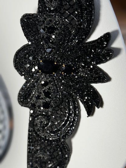 Black Dahlia Crystal Belt - Luxe Beaded Statement Piece