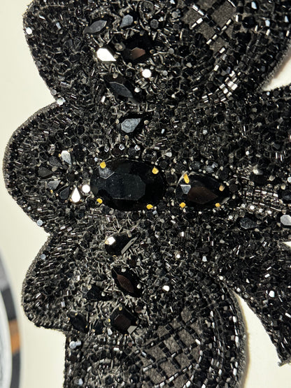 Black Dahlia Crystal Belt - Luxe Beaded Statement Piece