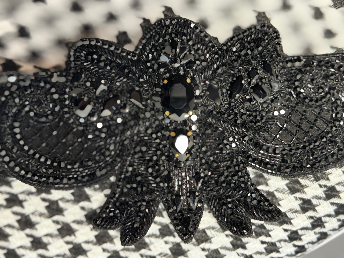 Black Dahlia Crystal Belt - Luxe Beaded Statement Piece