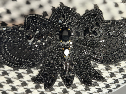 Black Dahlia Crystal Belt - Luxe Beaded Statement Piece