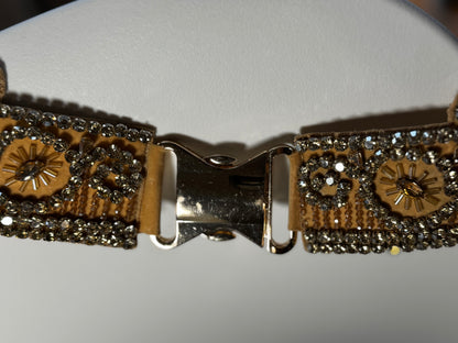 Champagne Lace Crystal Belt - Bridal Elegance Statement Piece