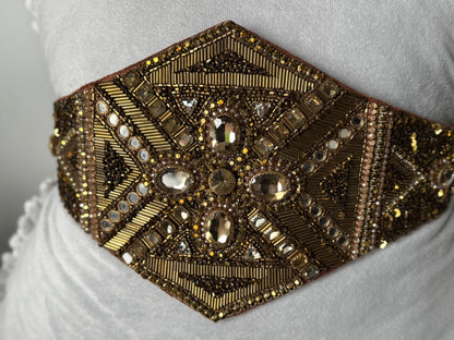 Art Deco Moonstone Belt - Vintage-Inspired Crystal Masterpiece