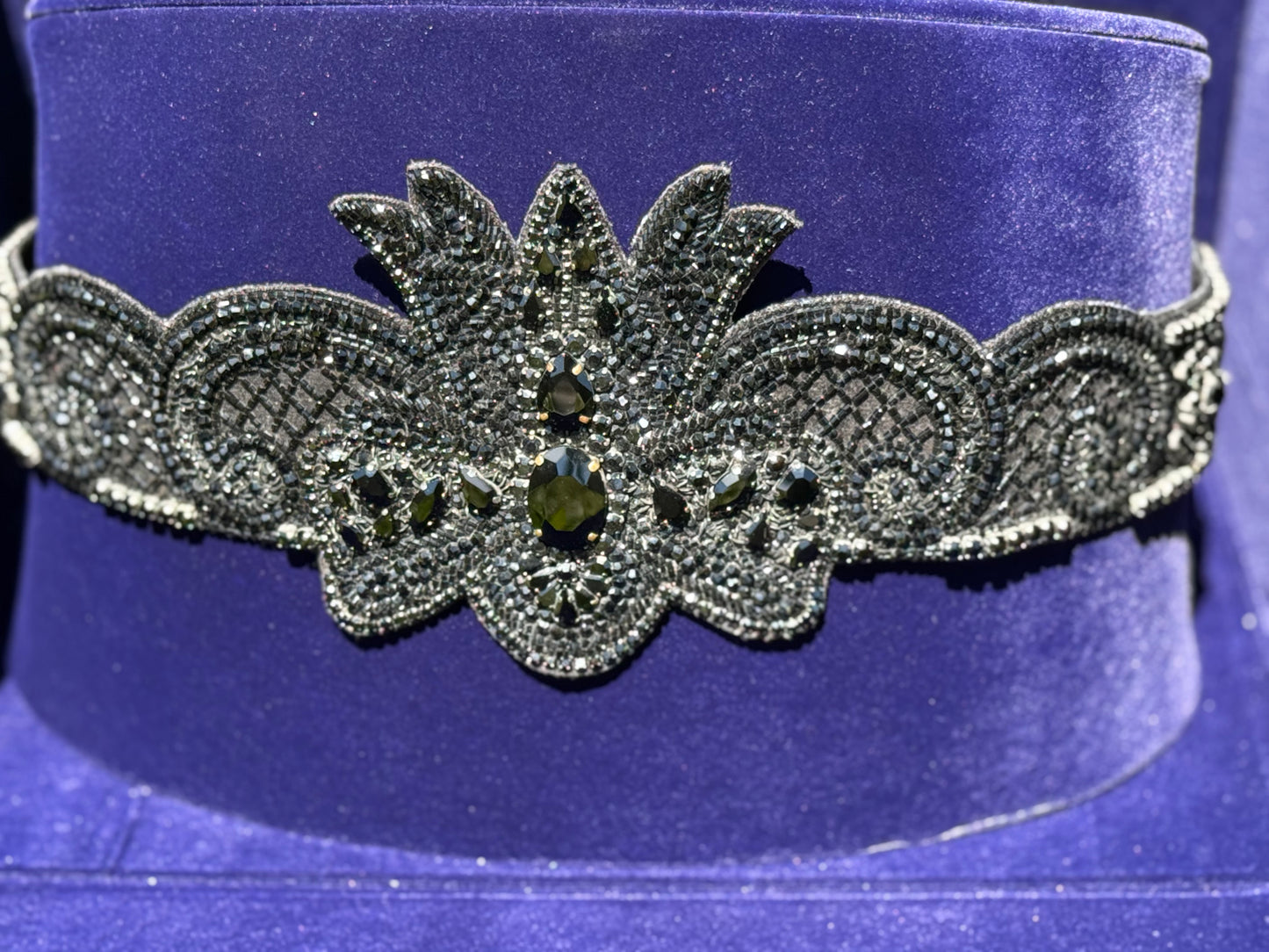 Black Dahlia Crystal Belt - Luxe Beaded Statement Piece