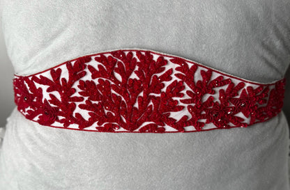 Ruby Romance Belt - Garland of Passion Beaded Sash